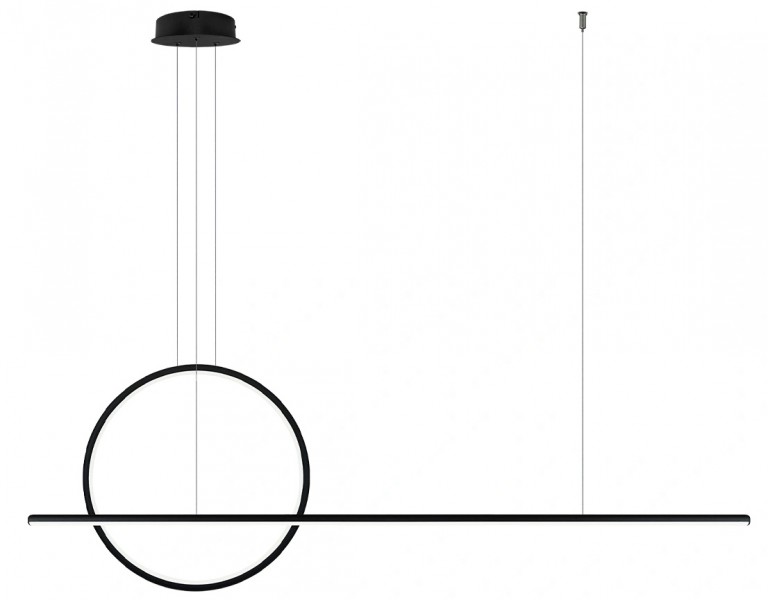Lampa do jadalni z ringiem Linea No.2 średnica 40 cm 4K czarna