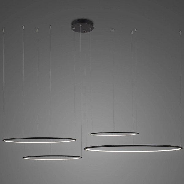 Lampa z 4 ringami Ledowe Okręgi No.4 In CO4 100 cm 3K 152W czarny