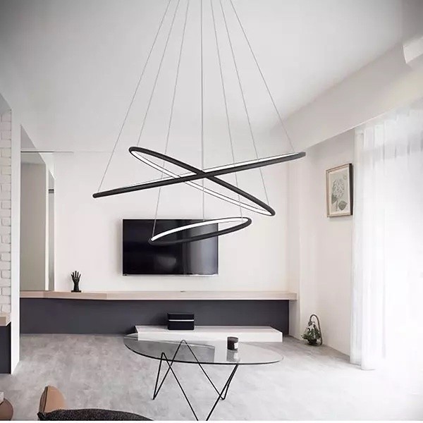 Potrójna lampa ściemnialna Ledowe Okręgi No.3 In 100 cm 3K