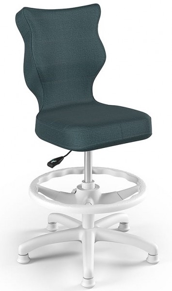 Obrotowe krzesło dla dzieci z podnóżkiem Petit White rozmiar 4 (133-159 cm)