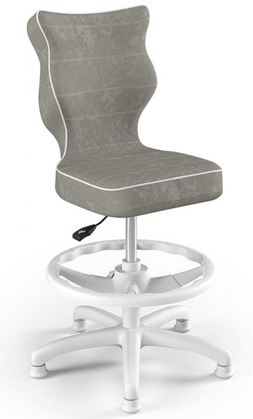 Obrotowe krzesło dla dzieci z podnóżkiem Petit White rozmiar 4 (133-159 cm)