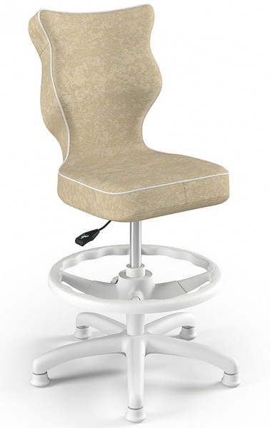 Obrotowe krzesło dla dzieci z podnóżkiem Petit White rozmiar 4 (133-159 cm)