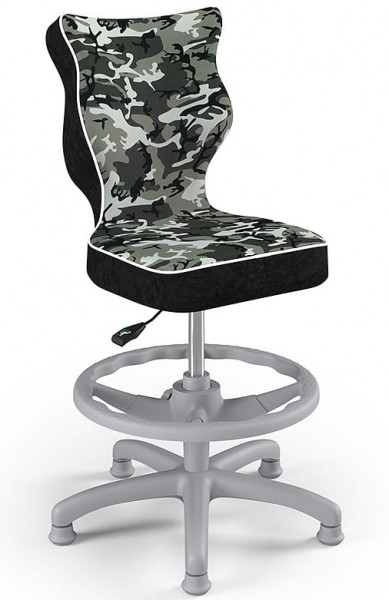 Krzesło dziecięce z wzorami i podnóżkiem Petit Grey rozmiar 4 (133-159 cm)