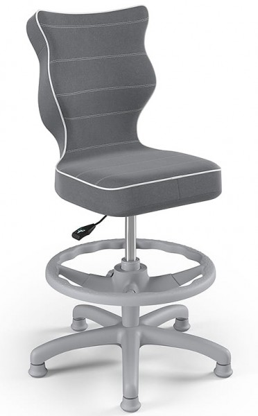 Obrotowe krzesło dziecięce z podnóżkiem Petit Grey rozmiar 3 (119-142 cm)