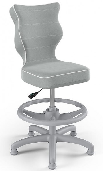 Obrotowe krzesło dziecięce z podnóżkiem Petit Grey rozmiar 3 (119-142 cm)