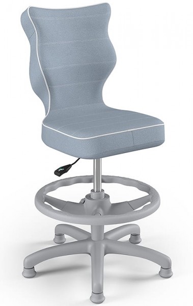 Obrotowe krzesło dziecięce z podnóżkiem Petit Grey rozmiar 3 (119-142 cm)