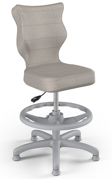 Obrotowe krzesło dziecięce z podnóżkiem Petit Grey rozmiar 3 (119-142 cm)