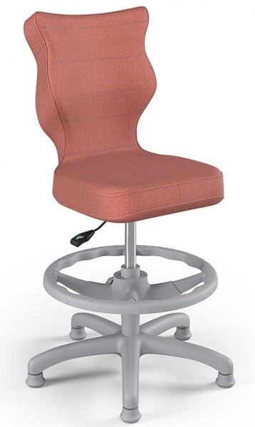 Obrotowe krzesło dziecięce z podnóżkiem Petit Grey rozmiar 3 (119-142 cm)