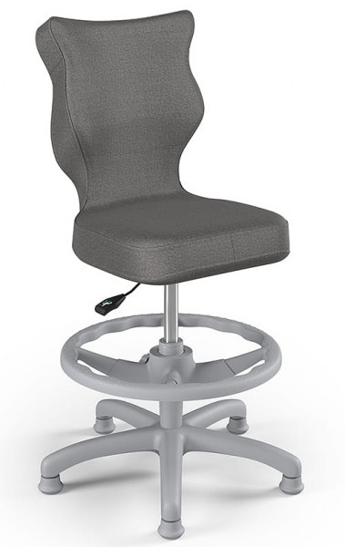 Obrotowe krzesło dziecięce z podnóżkiem Petit Grey rozmiar 3 (119-142 cm)