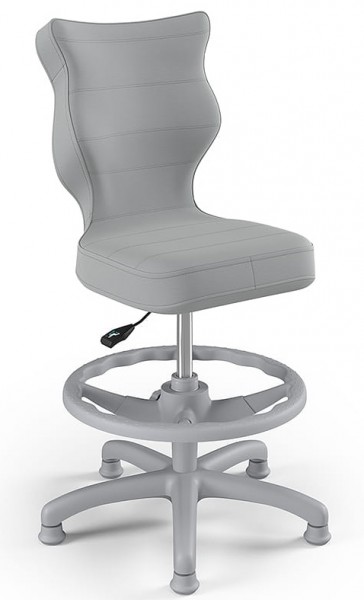 Obrotowe krzesło dziecięce z podnóżkiem Petit Grey rozmiar 3 (119-142 cm)