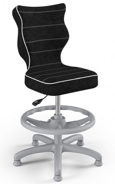 Obrotowe krzesło dziecięce z podnóżkiem Petit Grey rozmiar 3 (119-142 cm)