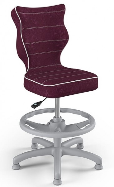 Obrotowe krzesło dziecięce z podnóżkiem Petit Grey rozmiar 3 (119-142 cm)