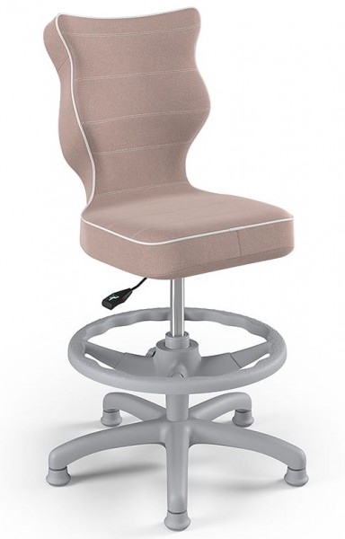 Obrotowe krzesło dziecięce z podnóżkiem Petit Grey rozmiar 4 (133-159 cm)