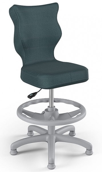 Obrotowe krzesło dziecięce z podnóżkiem Petit Grey rozmiar 4 (133-159 cm)