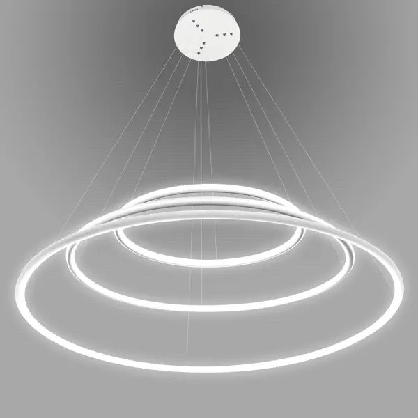 Biała lampa ściemnialna Ledowe Okręgi No.3 In 100 cm 4K