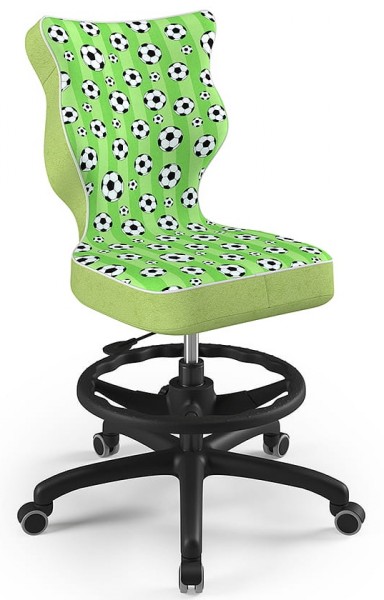 Krzesło biurkowe z podnóżkiem i wzorami Petit Black rozmiar 6 (159-188 cm)