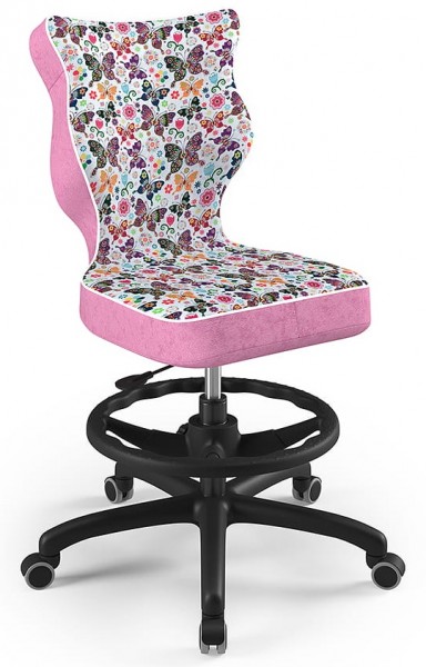 Krzesło biurkowe z podnóżkiem i wzorami Petit Black rozmiar 6 (159-188 cm)
