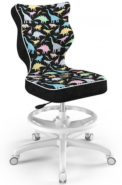 Ergonomiczne krzesło do biurka Petit White rozmiar 5 (146-176,5 cm) z podnóżkiem i wzorami