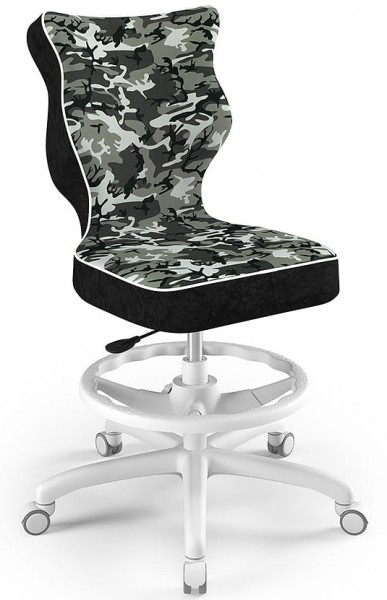 Ergonomiczne krzesło do biurka Petit White rozmiar 5 (146-176,5 cm) z podnóżkiem i wzorami