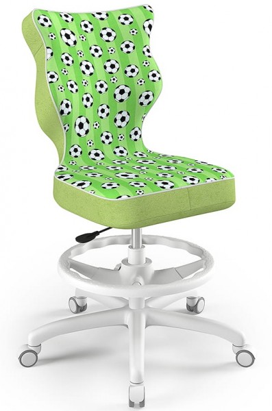 Ergonomiczne krzesło do biurka Petit White rozmiar 6 (159-188 cm) z podnóżkiem i wzorami