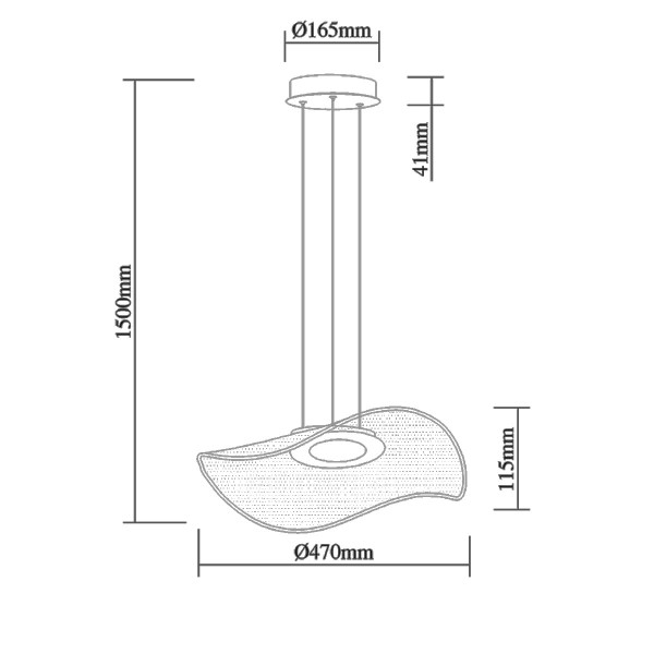 Akrylowa lampa wisząca z transparentnym kloszem Velo No.1