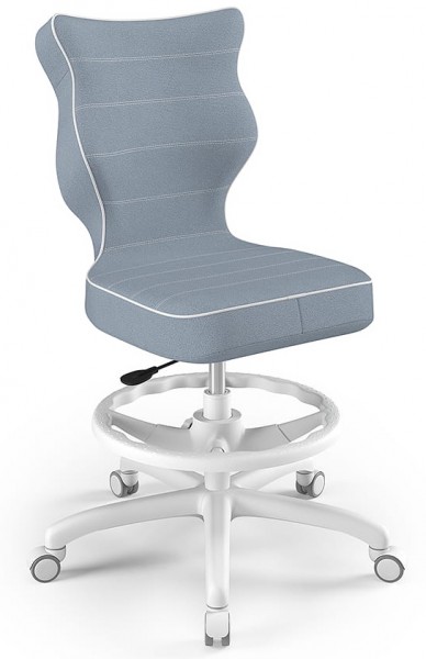 Ergonomiczne krzesło do biurka Petit White rozmiar 5 (146-176,5 cm) z podnóżkiem