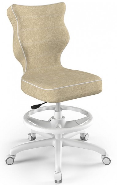 Ergonomiczne krzesło do biurka Petit White rozmiar 5 (146-176,5 cm) z podnóżkiem