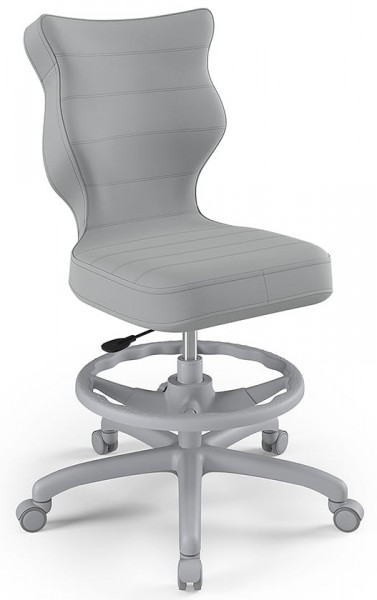 Ergonomiczne krzesło biurkowe dla nastolatka Petit Grey rozmiar 5 (146-176,5 cm) z podnóżkiem