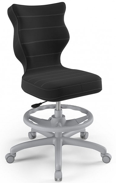 Ergonomiczne krzesło biurkowe dla nastolatka Petit Grey rozmiar 5 (146-176,5 cm) z podnóżkiem
