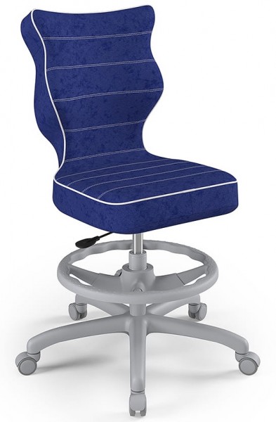 Ergonomiczne krzesło biurkowe dla nastolatka Petit Grey rozmiar 5 (146-176,5 cm) z podnóżkiem