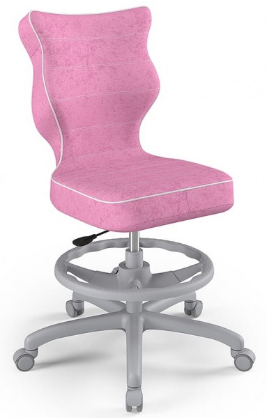 Ergonomiczne krzesło biurkowe dla nastolatka Petit Grey rozmiar 5 (146-176,5 cm) z podnóżkiem