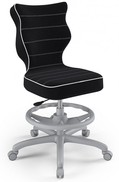 Ergonomiczne krzesło biurkowe dla nastolatka Petit Grey rozmiar 6 (159-188 cm) z podnóżkiem