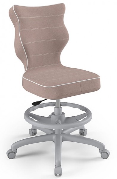 Ergonomiczne krzesło biurkowe dla nastolatka Petit Grey rozmiar 6 (159-188 cm) z podnóżkiem