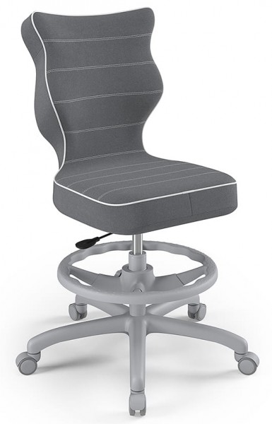 Ergonomiczne krzesło biurkowe dla nastolatka Petit Grey rozmiar 6 (159-188 cm) z podnóżkiem