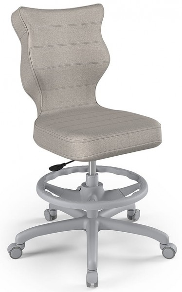 Ergonomiczne krzesło biurkowe dla nastolatka Petit Grey rozmiar 6 (159-188 cm) z podnóżkiem