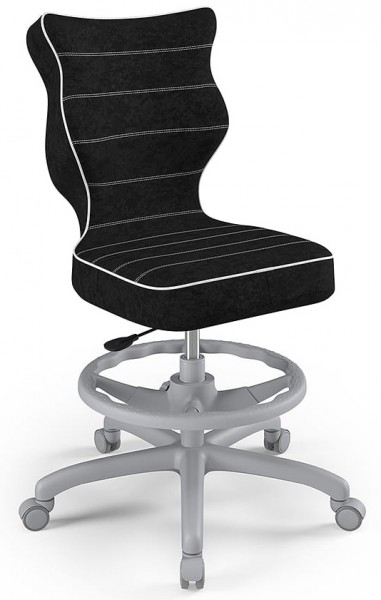 Ergonomiczne krzesło biurkowe dla nastolatka Petit Grey rozmiar 6 (159-188 cm) z podnóżkiem