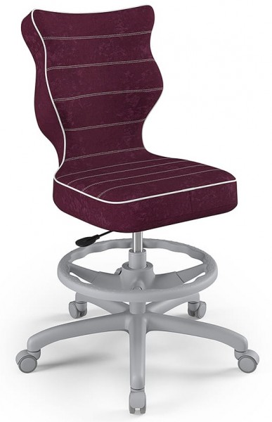 Ergonomiczne krzesło biurkowe dla nastolatka Petit Grey rozmiar 6 (159-188 cm) z podnóżkiem
