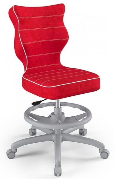 Ergonomiczne krzesło biurkowe dla nastolatka Petit Grey rozmiar 6 (159-188 cm) z podnóżkiem
