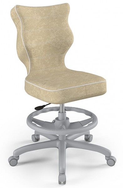 Ergonomiczne krzesło biurkowe dla nastolatka Petit Grey rozmiar 6 (159-188 cm) z podnóżkiem