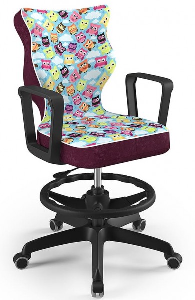 Krzesło obrotowe z podnóżkiem i wzorami Norm Black rozmiar 5 (146-176,5 cm)