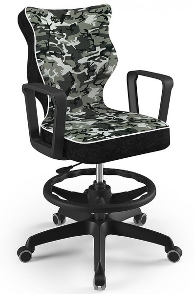 Krzesło obrotowe z podnóżkiem i wzorami Norm Black rozmiar 6 (159-188 cm)