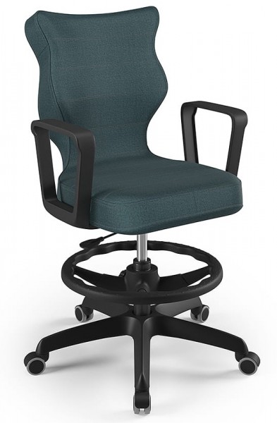 Młodzieżowe krzesło do biurka Norm Black rozmiar 5 (146-176,5 cm) z podnóżkiem