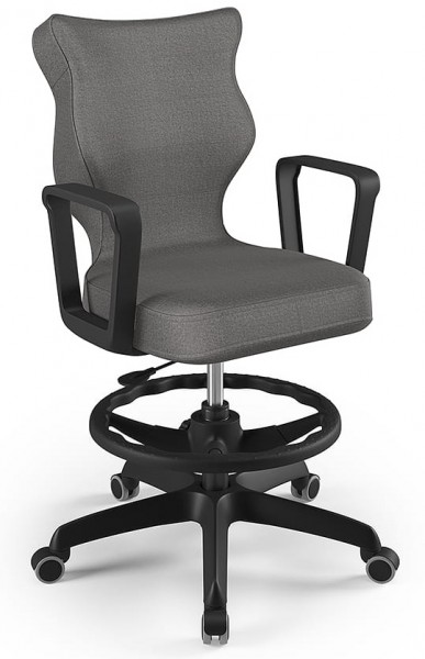 Młodzieżowe krzesło do biurka Norm Black rozmiar 5 (146-176,5 cm) z podnóżkiem