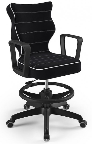 Młodzieżowe krzesło do biurka Norm Black rozmiar 6 (159-188 cm) z podnóżkiem