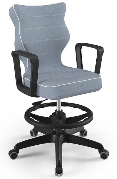 Młodzieżowe krzesło do biurka Norm Black rozmiar 6 (159-188 cm) z podnóżkiem