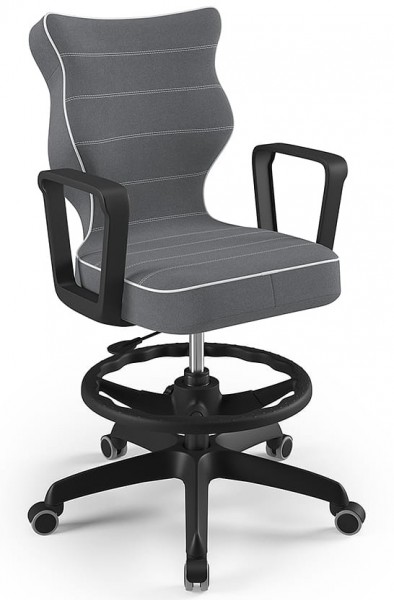 Młodzieżowe krzesło do biurka Norm Black rozmiar 6 (159-188 cm) z podnóżkiem