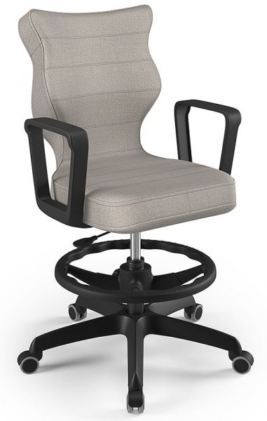 Młodzieżowe krzesło do biurka Norm Black rozmiar 6 (159-188 cm) z podnóżkiem