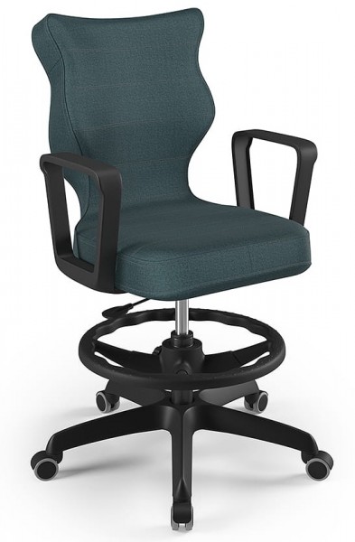 Młodzieżowe krzesło do biurka Norm Black rozmiar 6 (159-188 cm) z podnóżkiem
