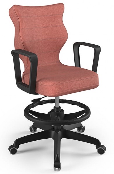 Młodzieżowe krzesło do biurka Norm Black rozmiar 6 (159-188 cm) z podnóżkiem