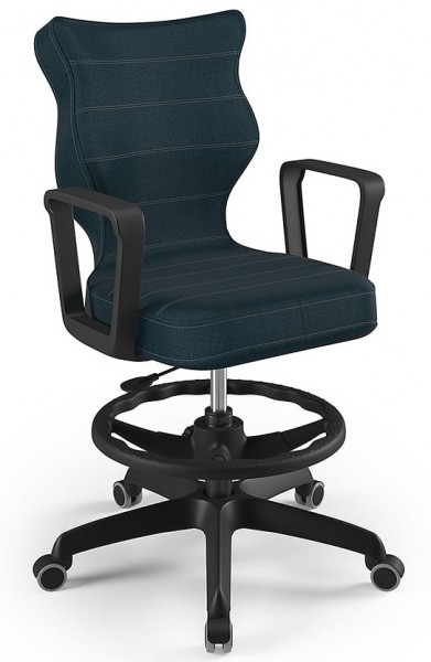 Młodzieżowe krzesło do biurka Norm Black rozmiar 6 (159-188 cm) z podnóżkiem